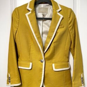 Banana Republic Mustard Blazer with Cream Accents